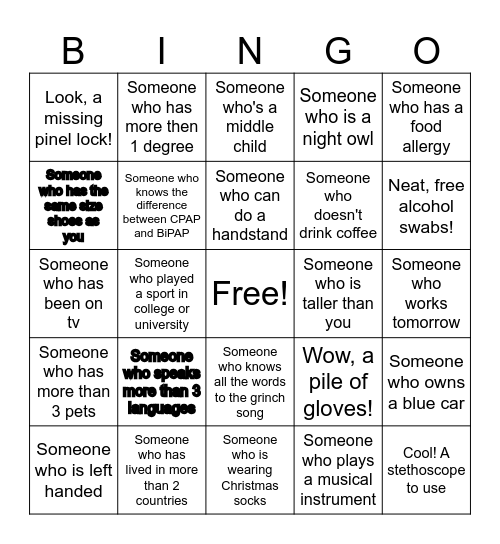 SEEK & FIND Bingo Card