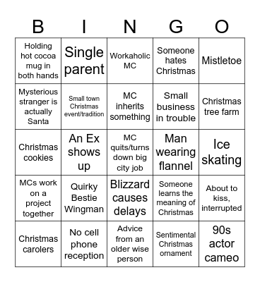 Hallmark Christmas Movie Bingo Card