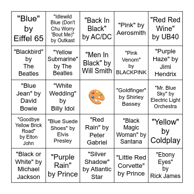 Color Palette Mix Bingo Card