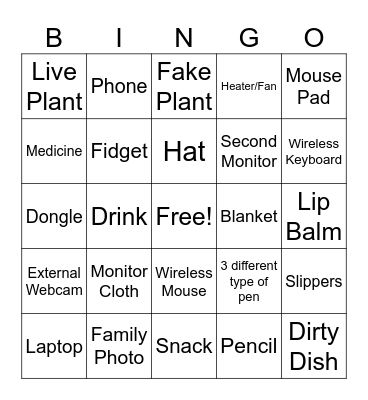 Office Bingo Card