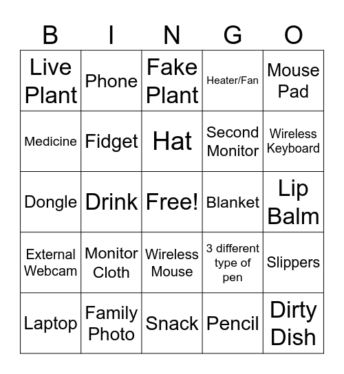 Office Bingo Card