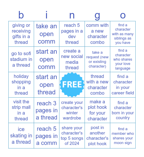 LOST ANGELS - the bingo game! Bingo Card