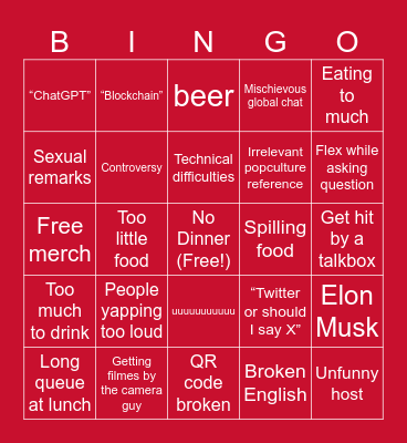 SNiC 2024 Bingo Card