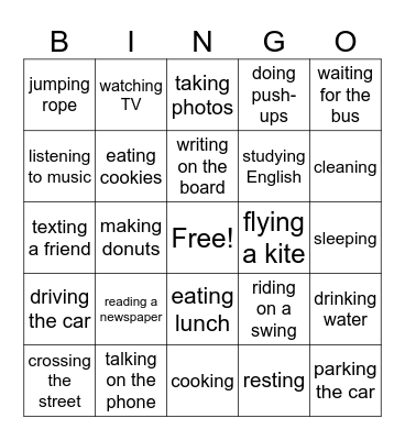 🤸‍♀️DIFFERENT ACTIONS🌬️ Bingo Card