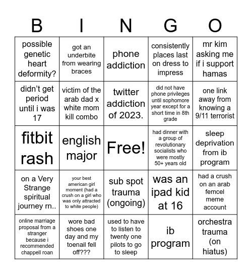 canon events Bingo Card