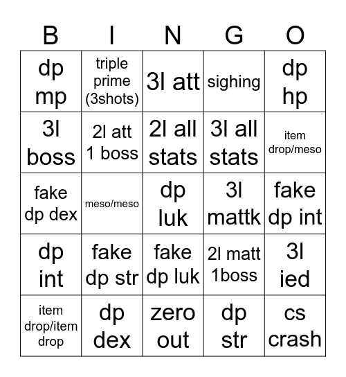 mushroom game Bingo Card