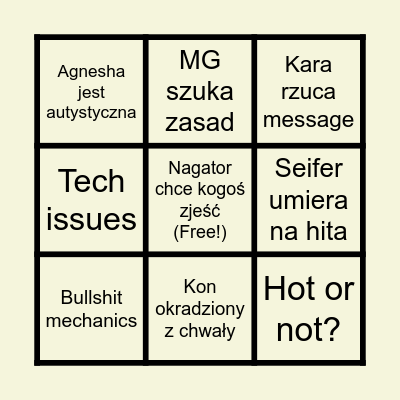 Pathfinder Bingo Card