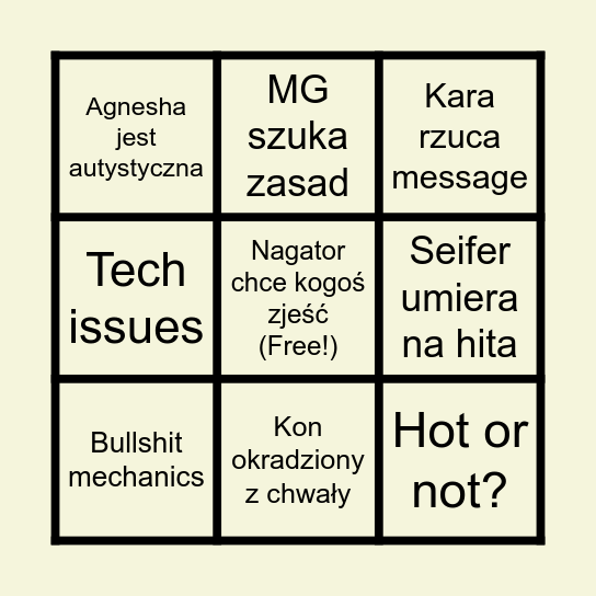 Pathfinder Bingo Card