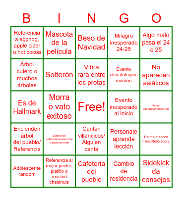 Romantic Christmas Movies Cliches 4.0 Bingo Card