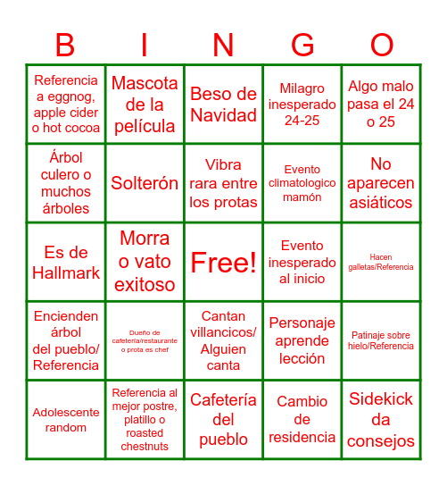 Romantic Christmas Movies Cliches 4.0 Bingo Card