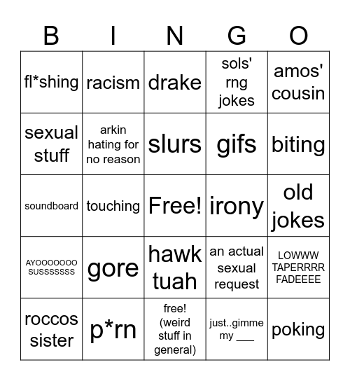 TSC Jokes Bingo! Bingo Card