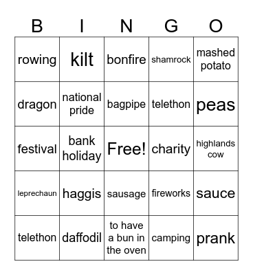 HOLIDAYS Bingo Card