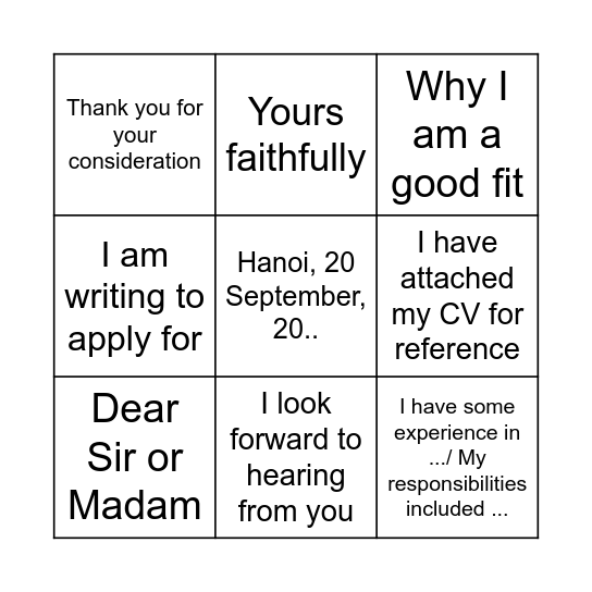 BINGO! Bingo Card