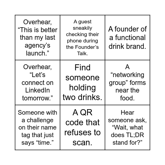 TL;DR Bingo Card