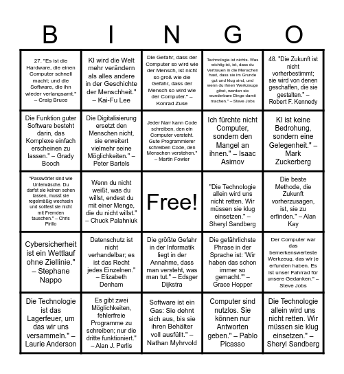 IT-Zitate-Bingo Card