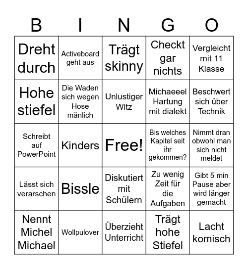 Frau Beckert Bingo Card