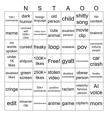 REELS BINGO Card