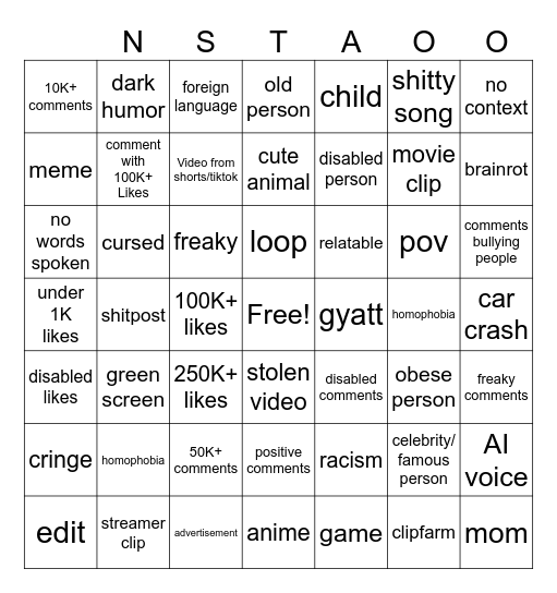 REELS BINGO Card