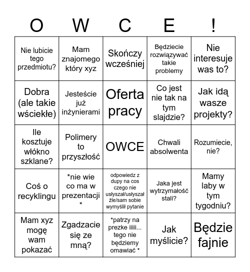 Szatko Bingo v.2 Bingo Card