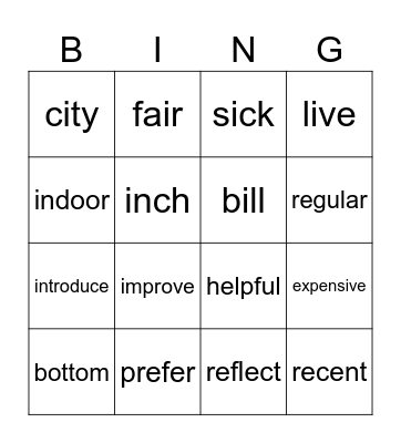 BINGO Card