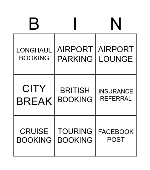 BOOKING BINGO Card