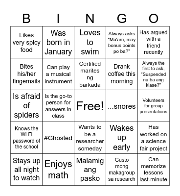 People Bingo Card