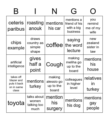 Economics Bingo Card