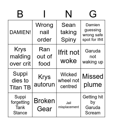 Turkey Farm UWU Bingo Card