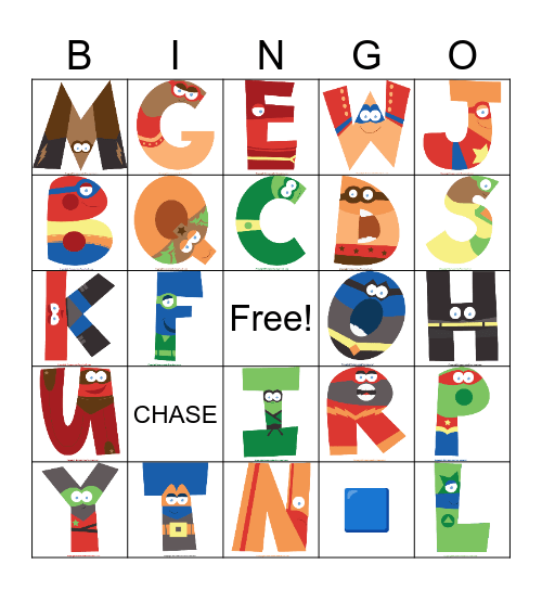 A-Z Bingo Card