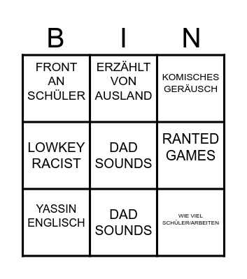 Hoeft Bingo Card