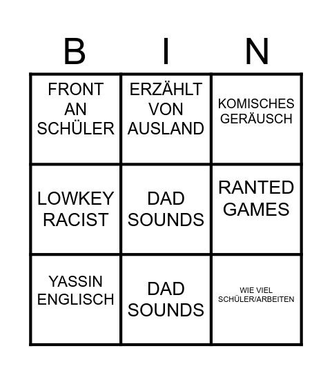 Hoeft Bingo Card