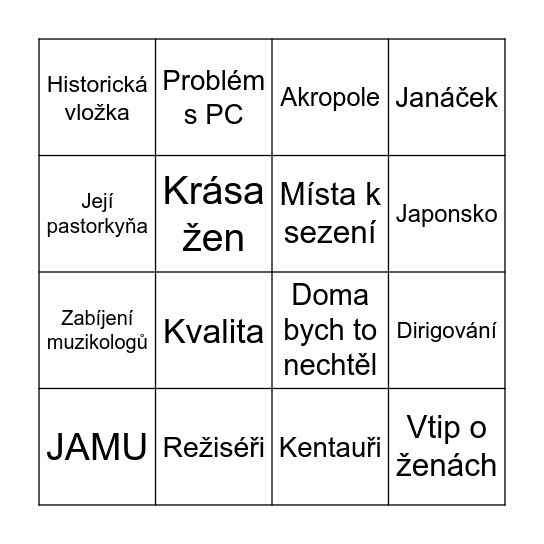 Zbavitel / Spasitel Bingo Card