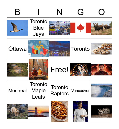 Canada Bingo Card