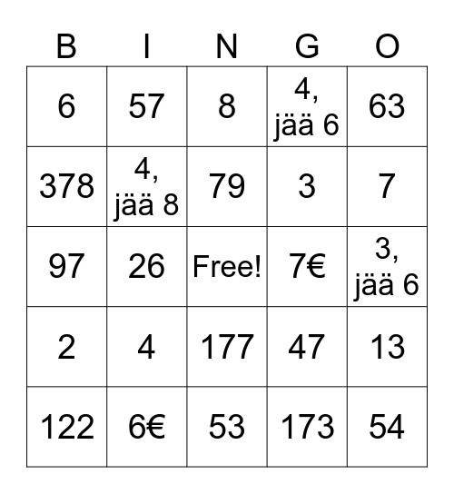 Jakolaskubingo Card