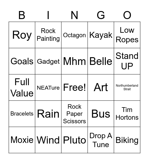 Camp Bingo! Bingo Card