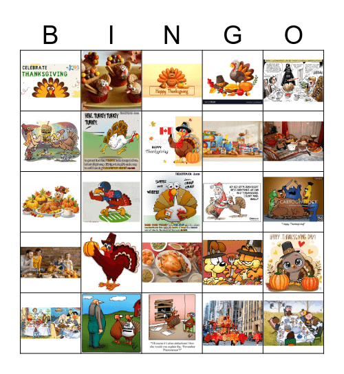 thanksgiving Bingo Card