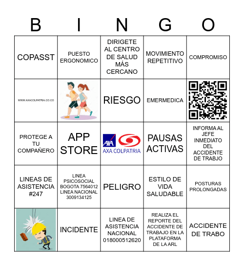 ARL AXA COLPATRIA Bingo Card