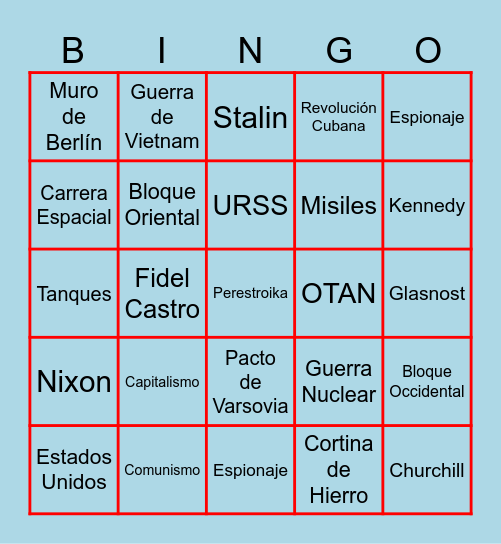 La Guerra Fria Bingo Card