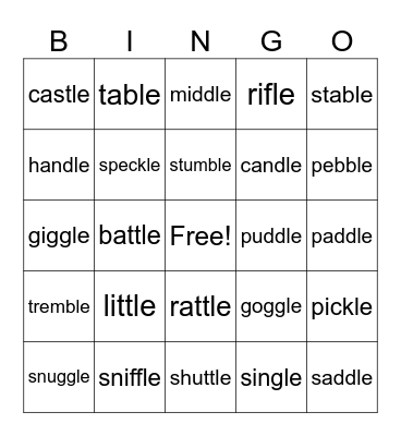 - le Bingo Card
