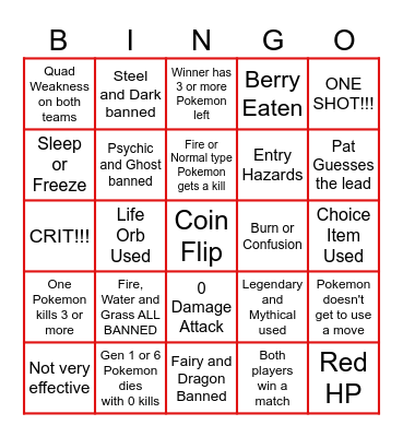 Luke Then we react bingo Card