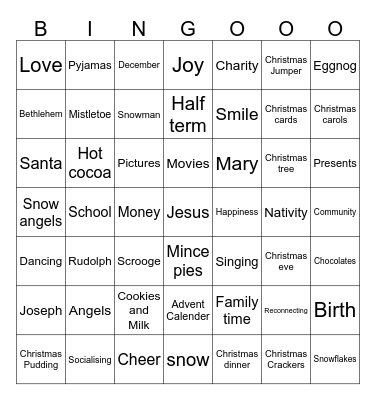 Christmas Bingo Card