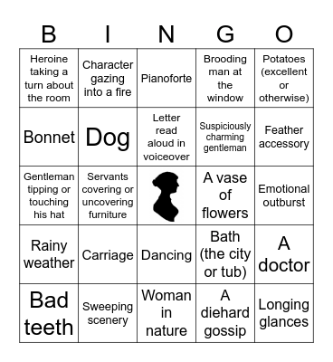 Jane Austen's Bingo Card