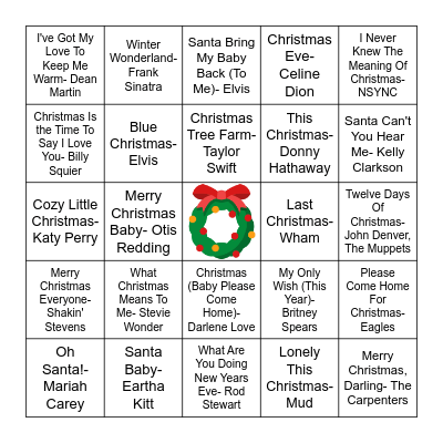 Christmas Love (& Heartbreak) Bingo Card