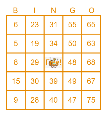 Thanksgiving Bingo Card