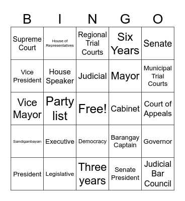 BINGO-vernment Bingo Card