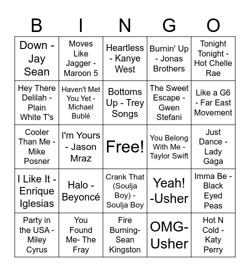 2000s and 2010s - Music Apps Allowed Bingo Card