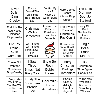 Vintage Christmas Gems Bingo Card
