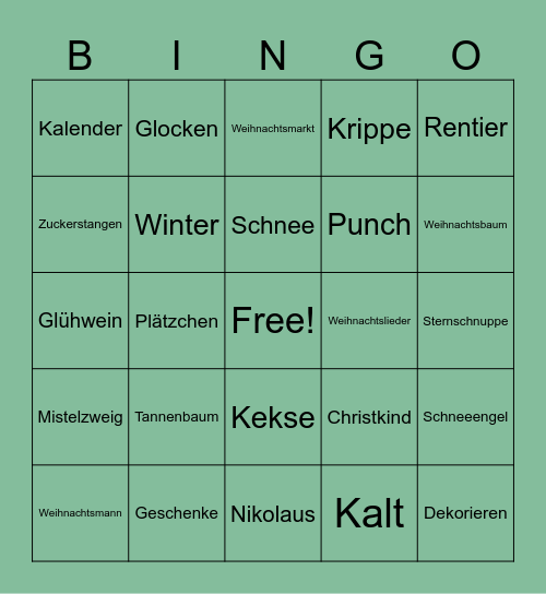 Weihnachtsfeier 2025 Bingo Card