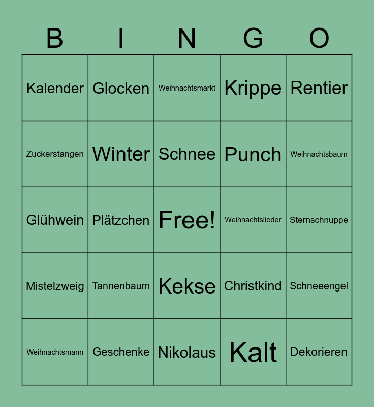 Weihnachtsfeier 2025 Bingo Card