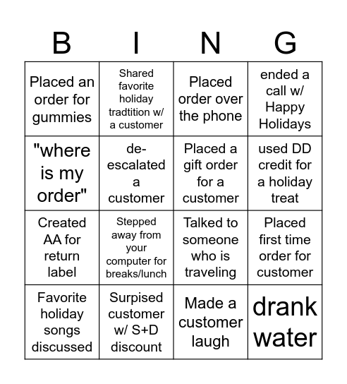 MOOD BINGO Card